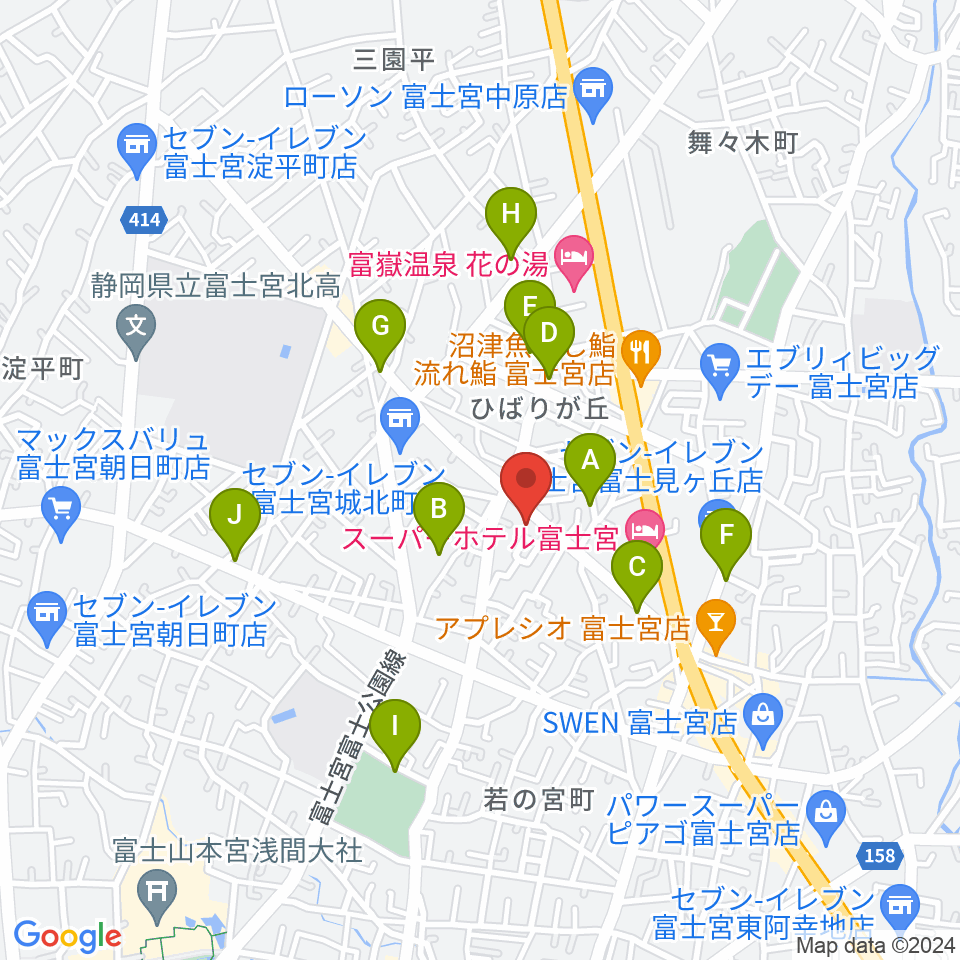 タンザワ楽器 富士宮音楽館周辺の駐車場・コインパーキング一覧地図