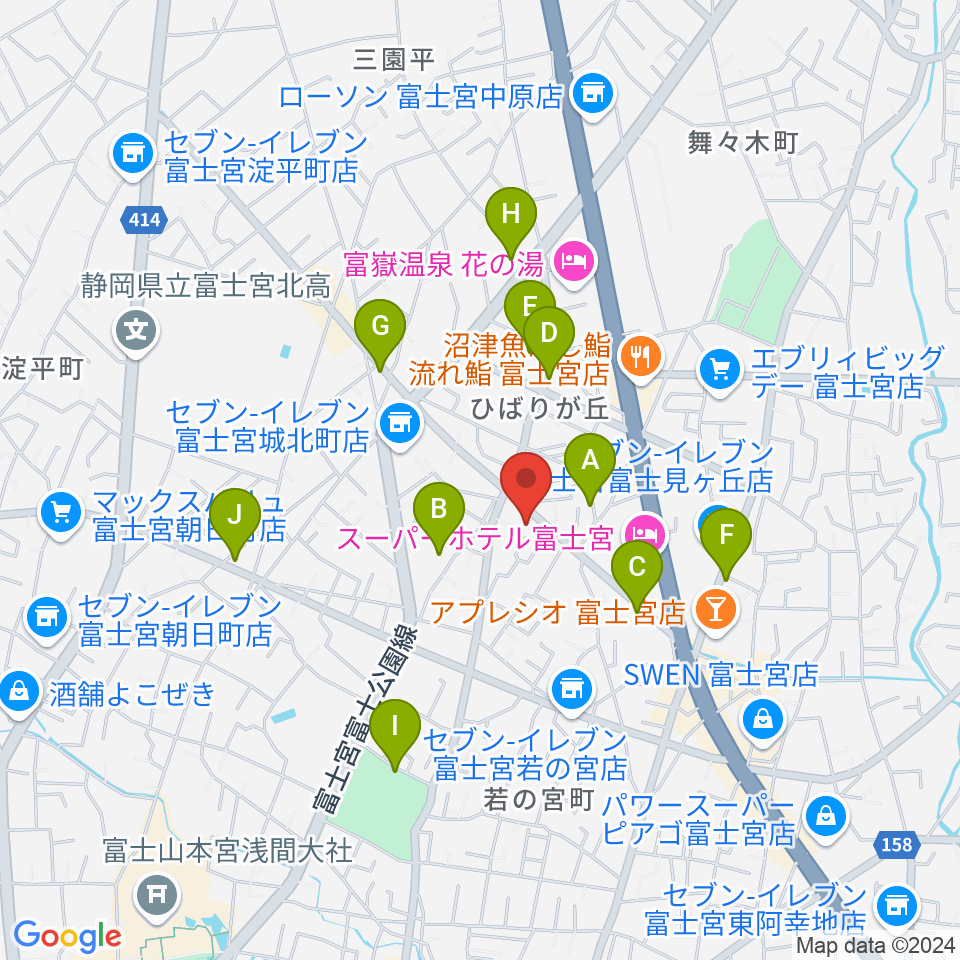 タンザワ楽器 富士宮音楽館周辺の駐車場・コインパーキング一覧地図