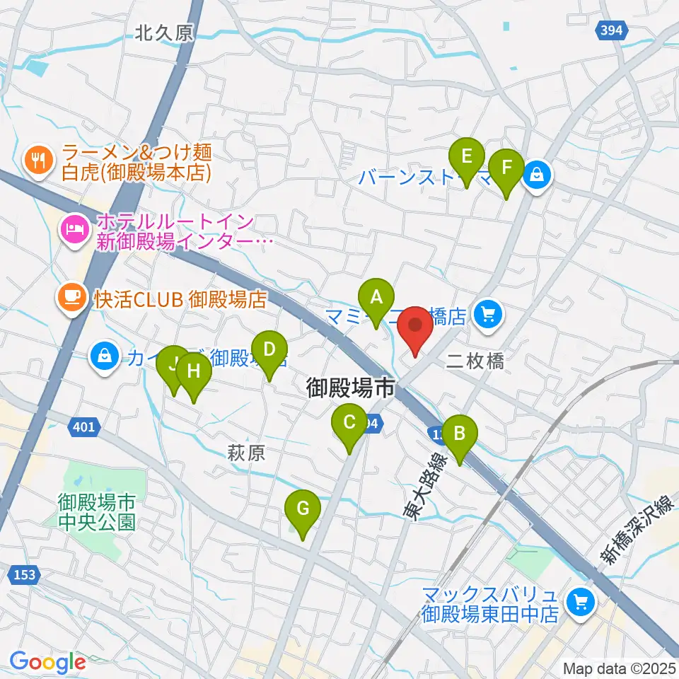 タンザワ楽器 御殿場店周辺の駐車場・コインパーキング一覧地図