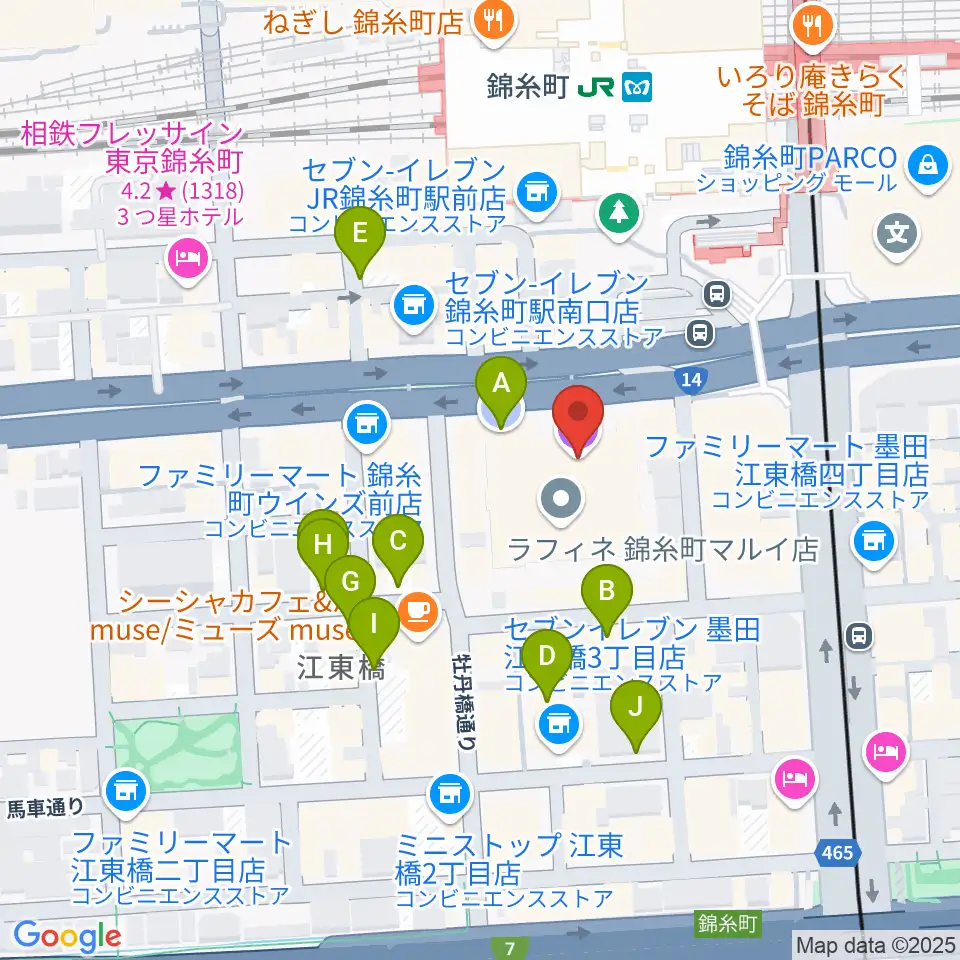 すみだ産業会館周辺の駐車場・コインパーキング一覧地図