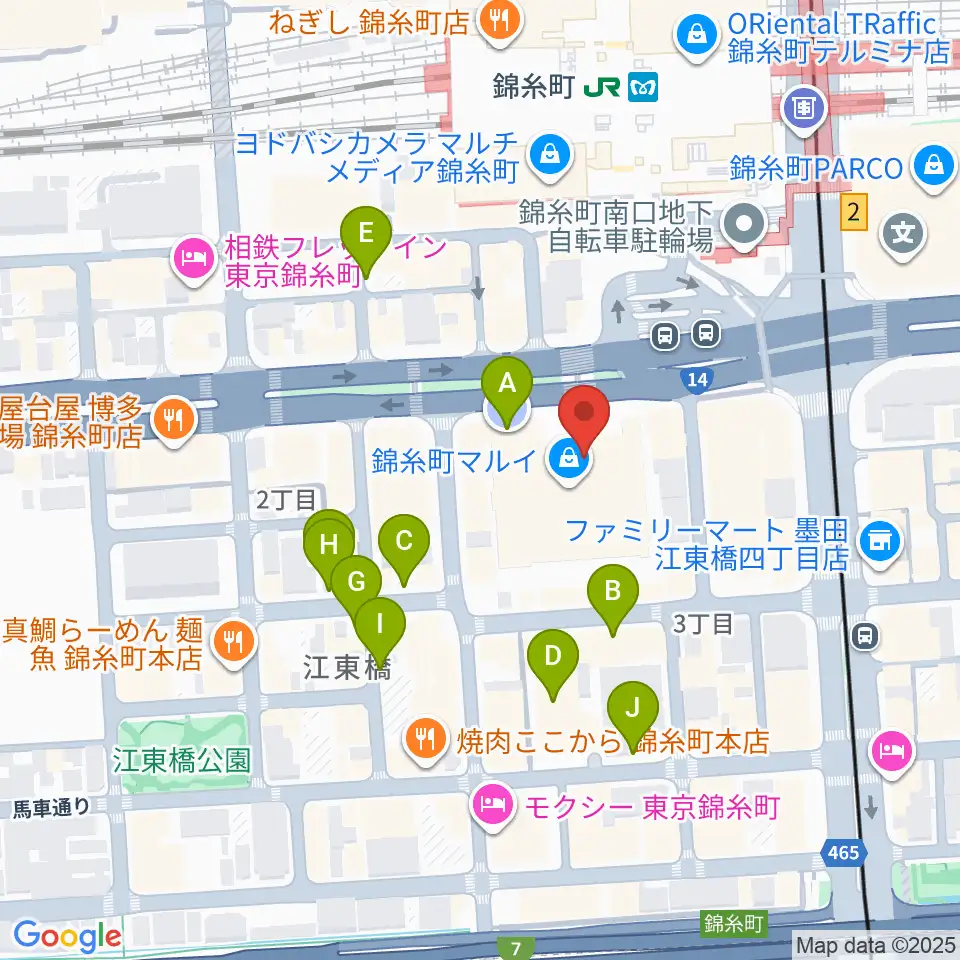 すみだ産業会館周辺の駐車場・コインパーキング一覧地図