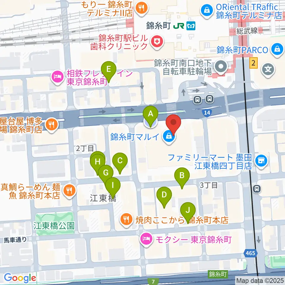 すみだ産業会館周辺の駐車場・コインパーキング一覧地図