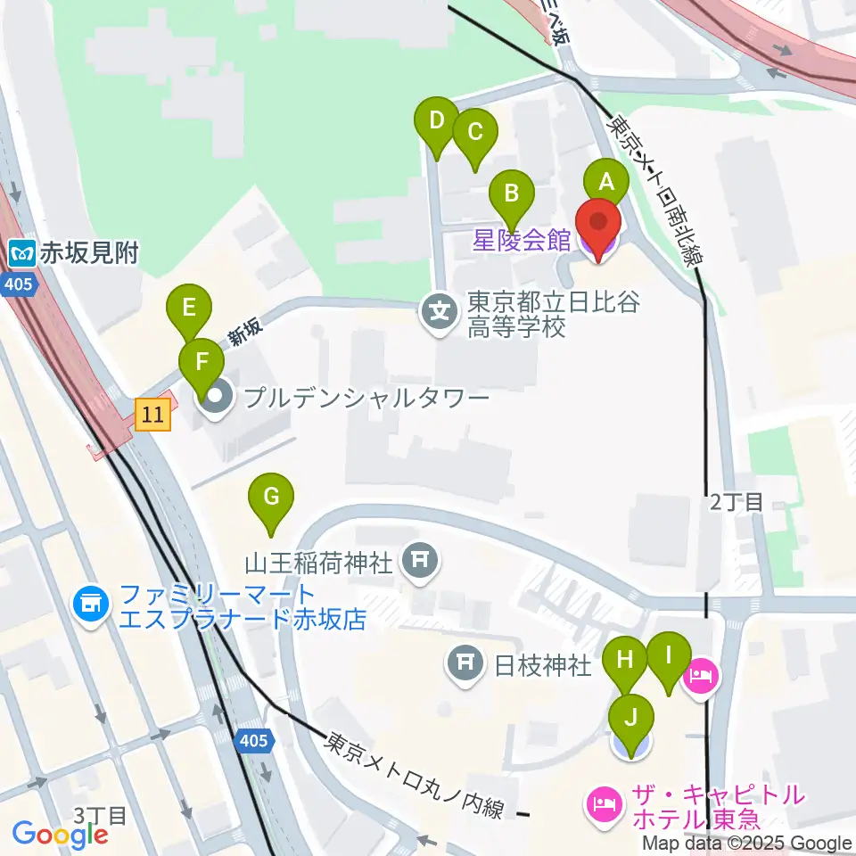 星陵会館周辺の駐車場・コインパーキング一覧地図