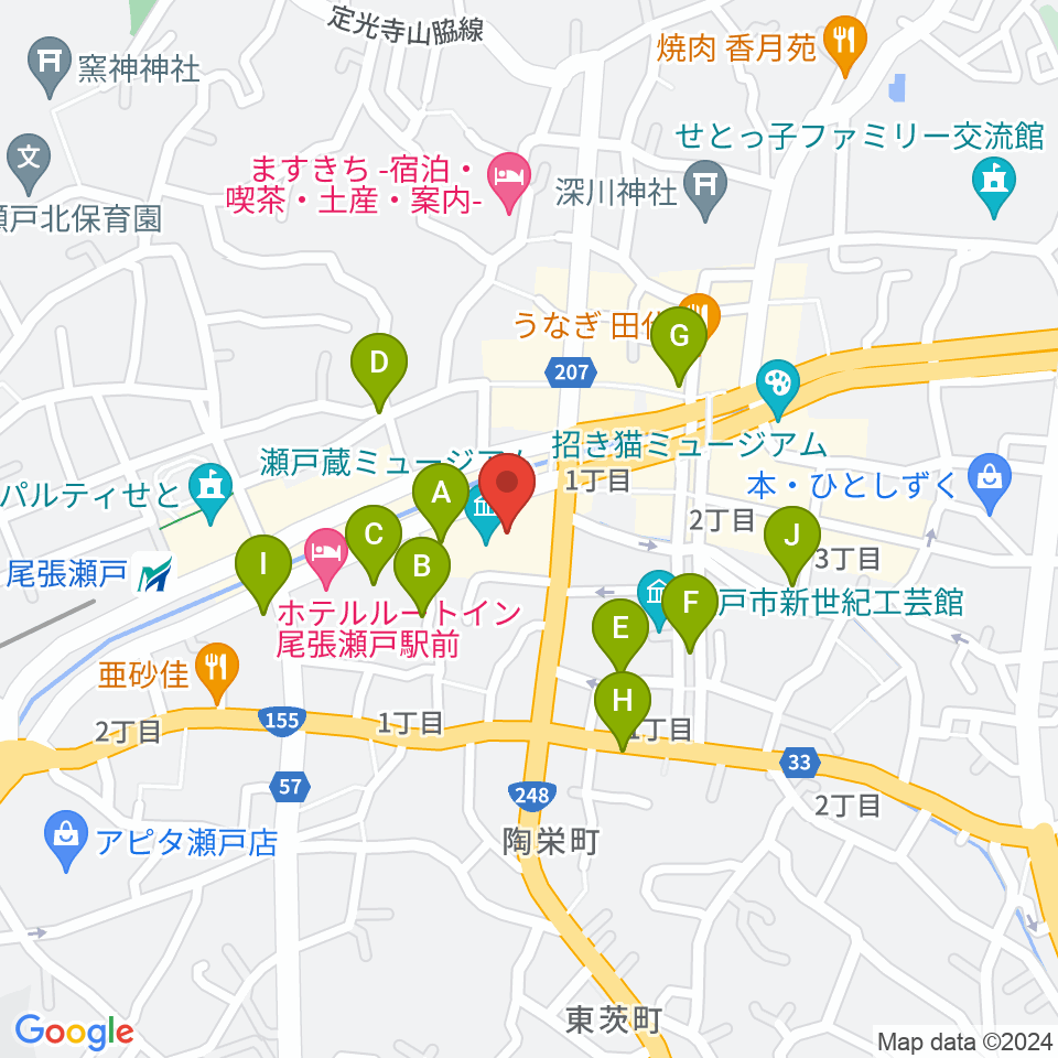 瀬戸蔵周辺の駐車場・コインパーキング一覧地図