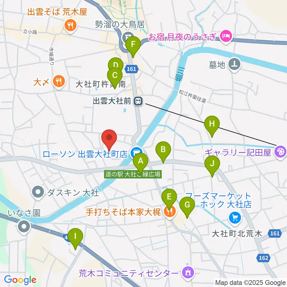 大社文化プレイス うらら館周辺の駐車場・コインパーキング一覧地図