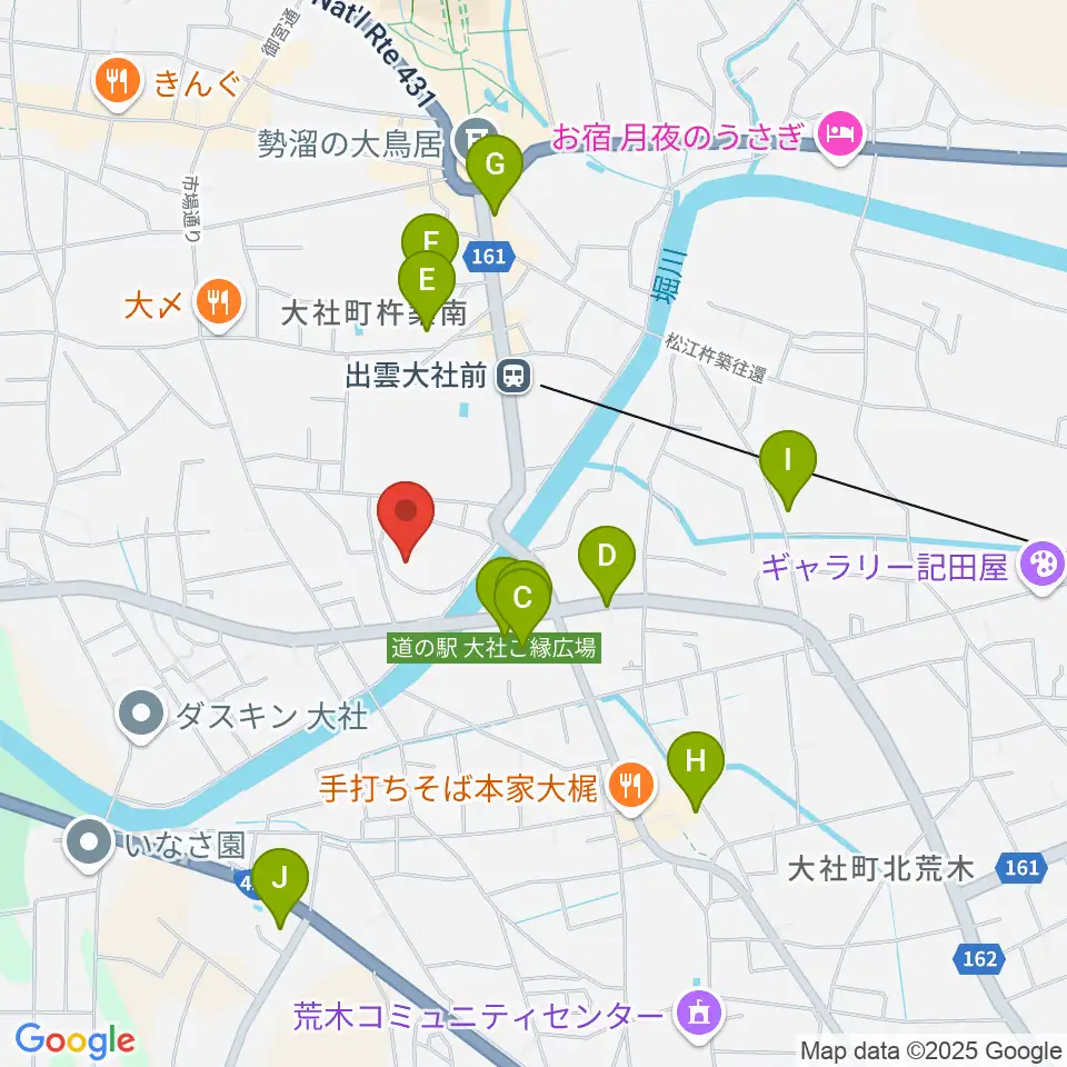 大社文化プレイス うらら館周辺の駐車場・コインパーキング一覧地図