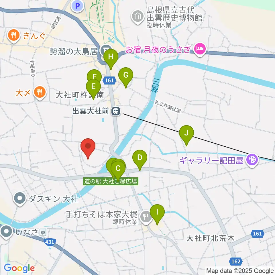 大社文化プレイス うらら館周辺の駐車場・コインパーキング一覧地図