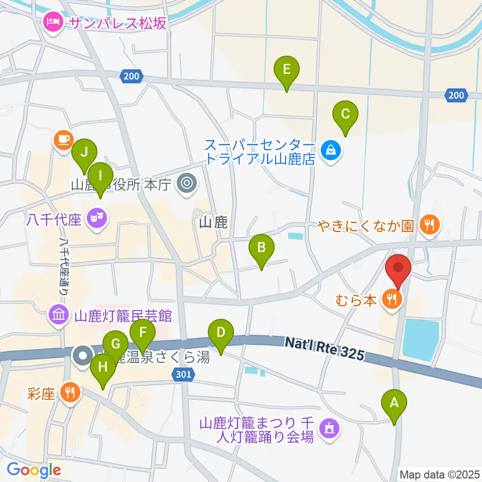 大谷楽器店 山鹿教室周辺の駐車場・コインパーキング一覧地図