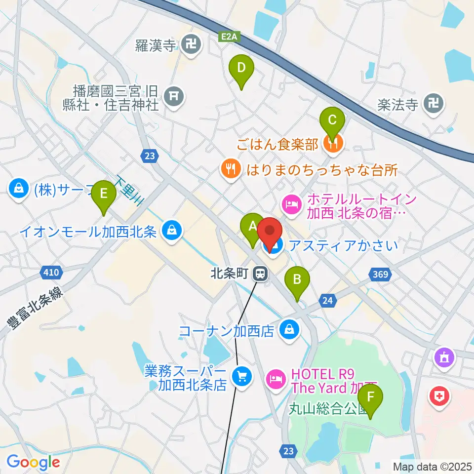 ねひめホール（加西市地域交流センター）周辺の駐車場・コインパーキング一覧地図
