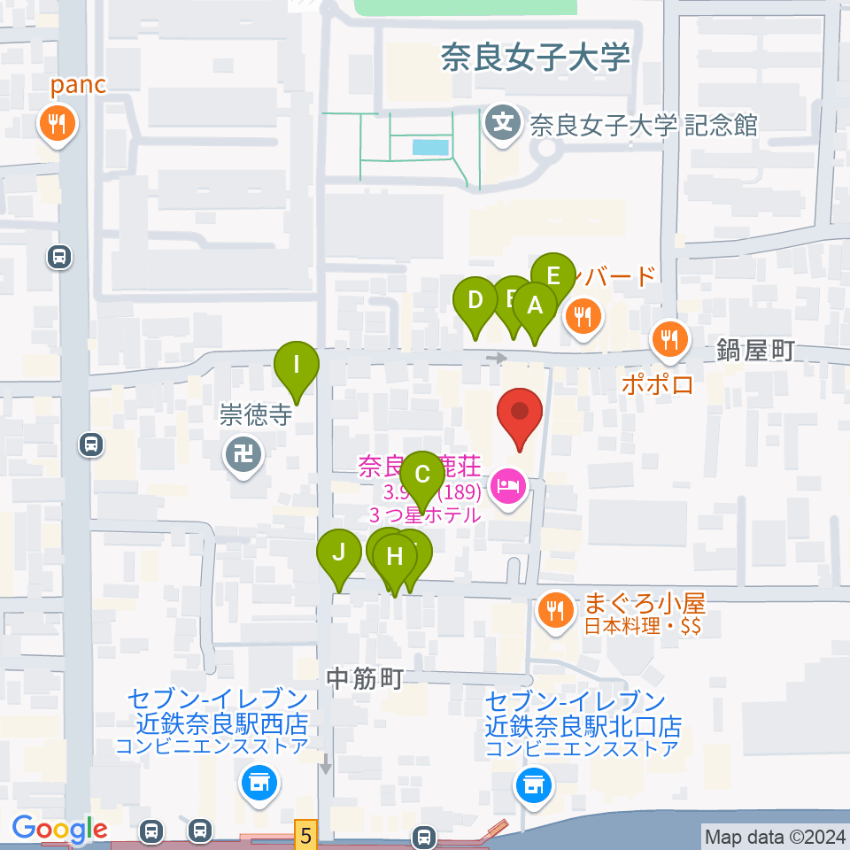 奈良ビバリーヒルズ周辺の駐車場・コインパーキング一覧地図