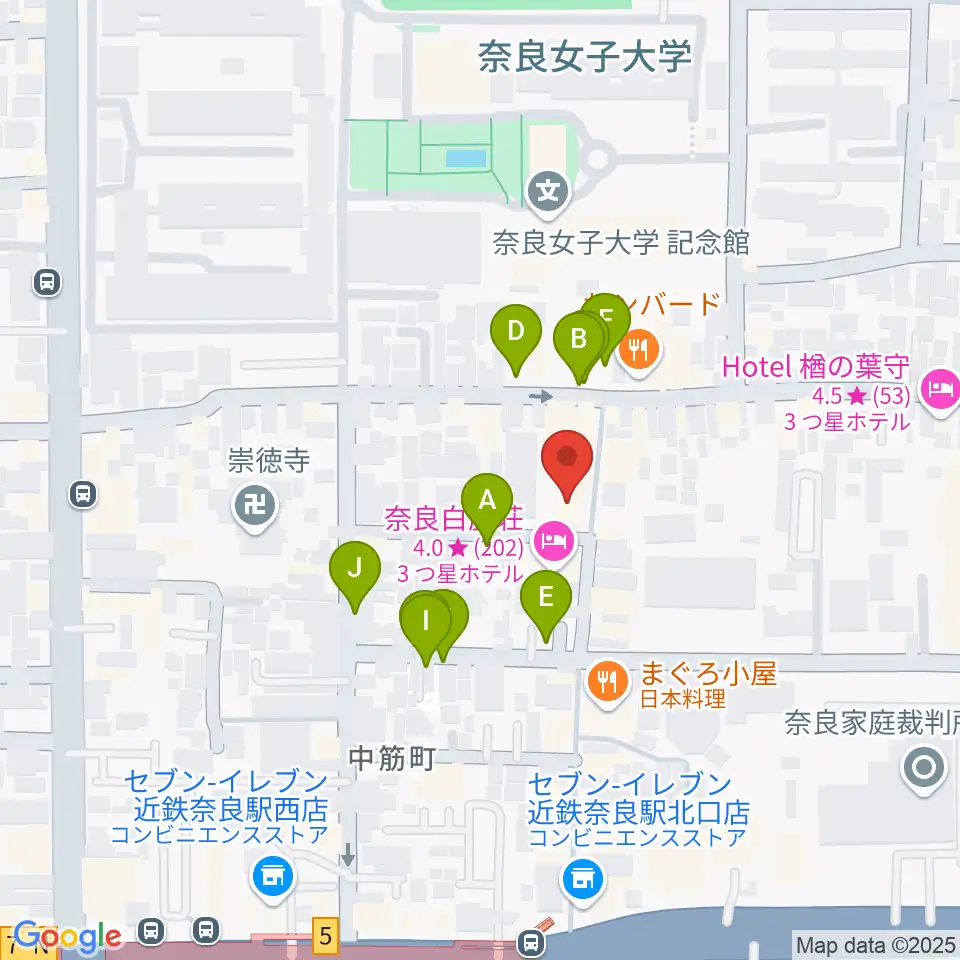 奈良ビバリーヒルズ周辺の駐車場・コインパーキング一覧地図