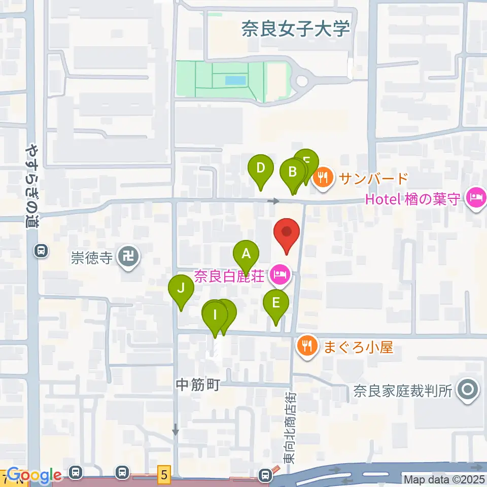 奈良ビバリーヒルズ周辺の駐車場・コインパーキング一覧地図