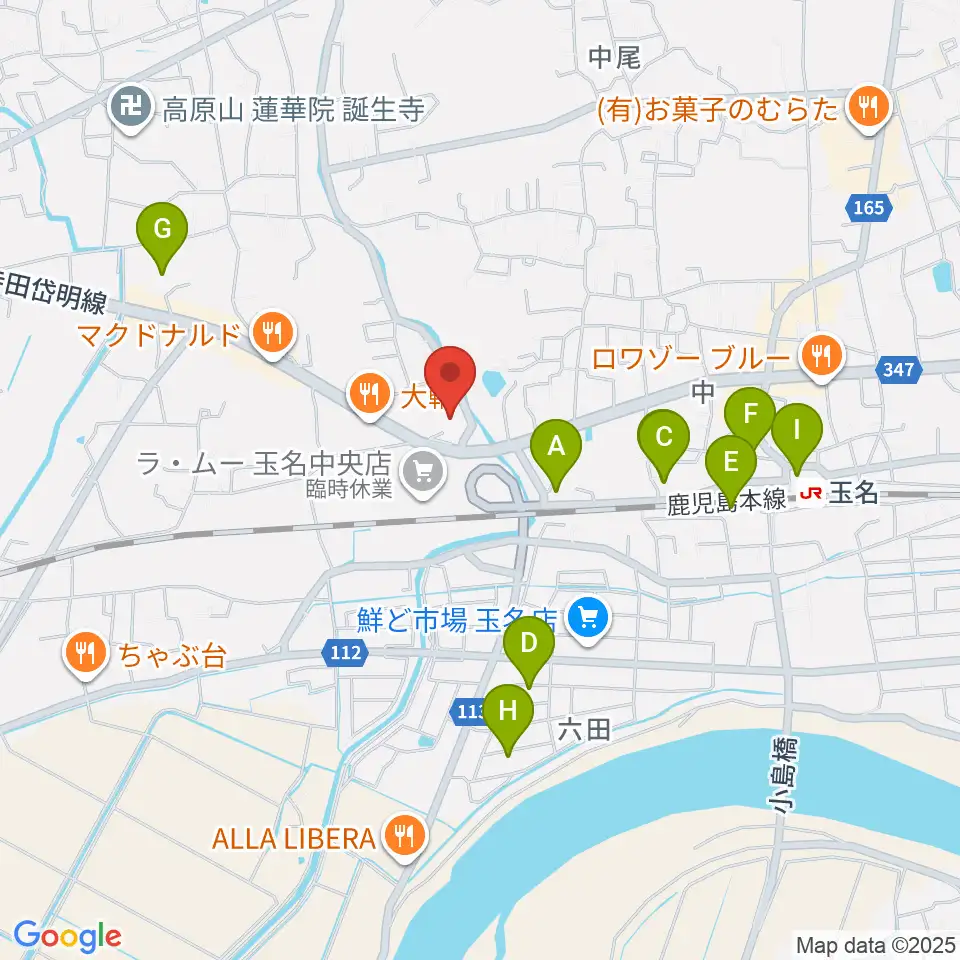 大谷楽器店 玉名教室周辺の駐車場・コインパーキング一覧地図