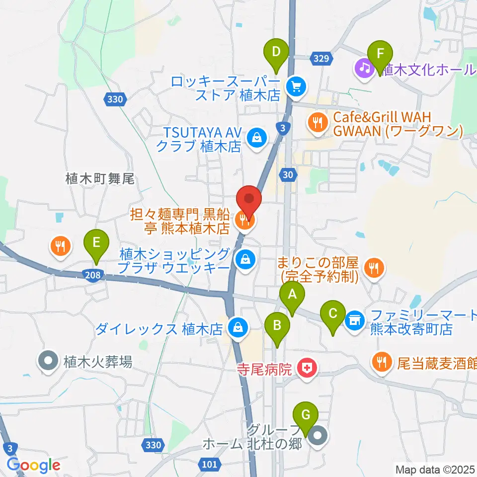 大谷楽器 植木教室周辺の駐車場・コインパーキング一覧地図