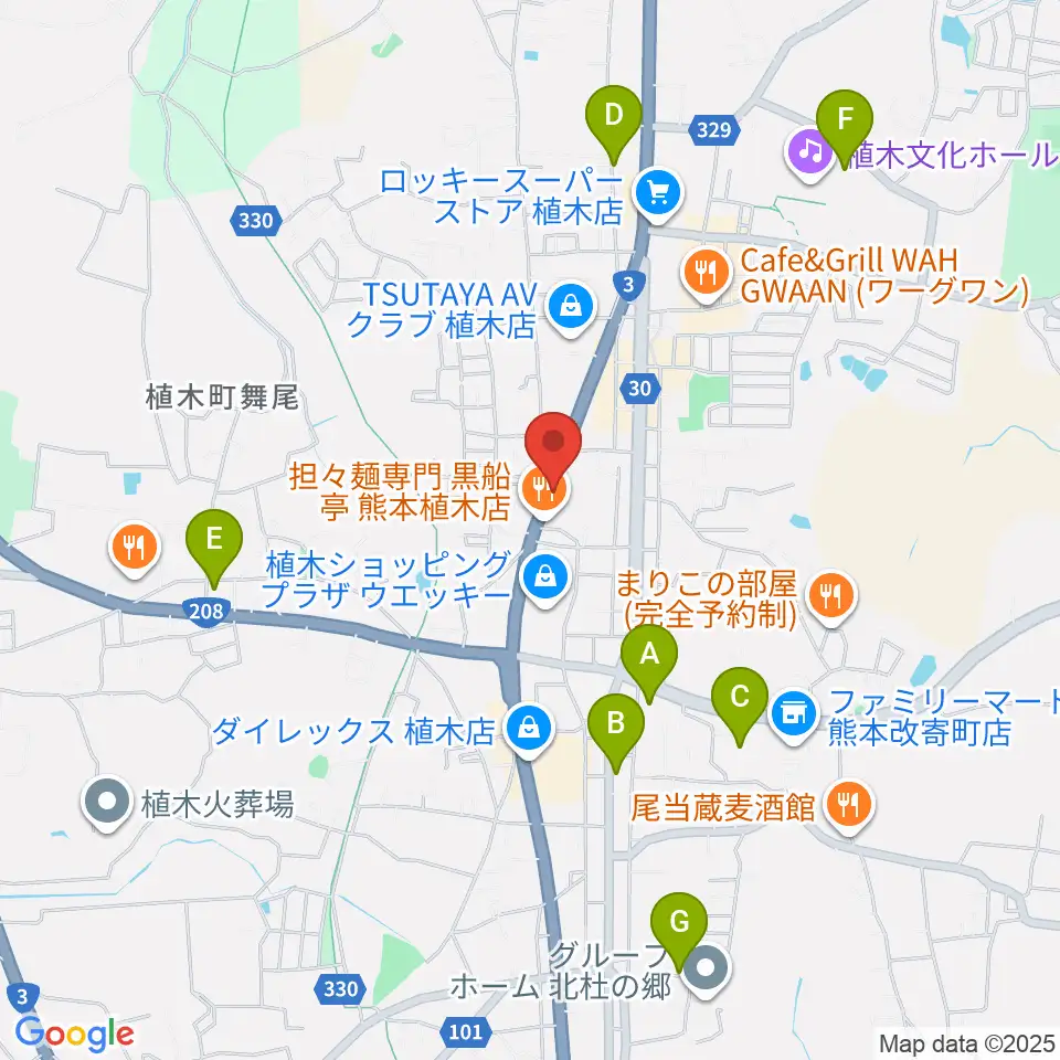 大谷楽器 植木教室周辺の駐車場・コインパーキング一覧地図