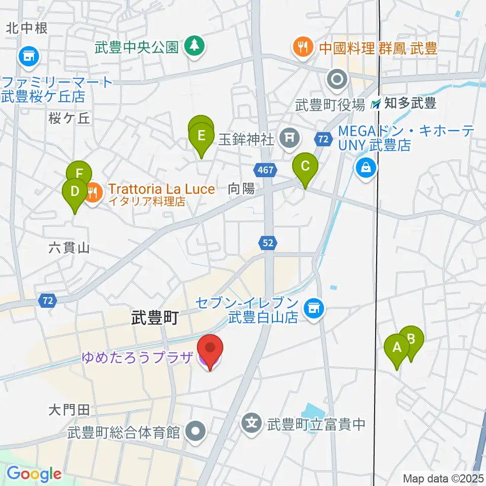 ゆめたろうプラザ 武豊町民会館周辺の駐車場・コインパーキング一覧地図