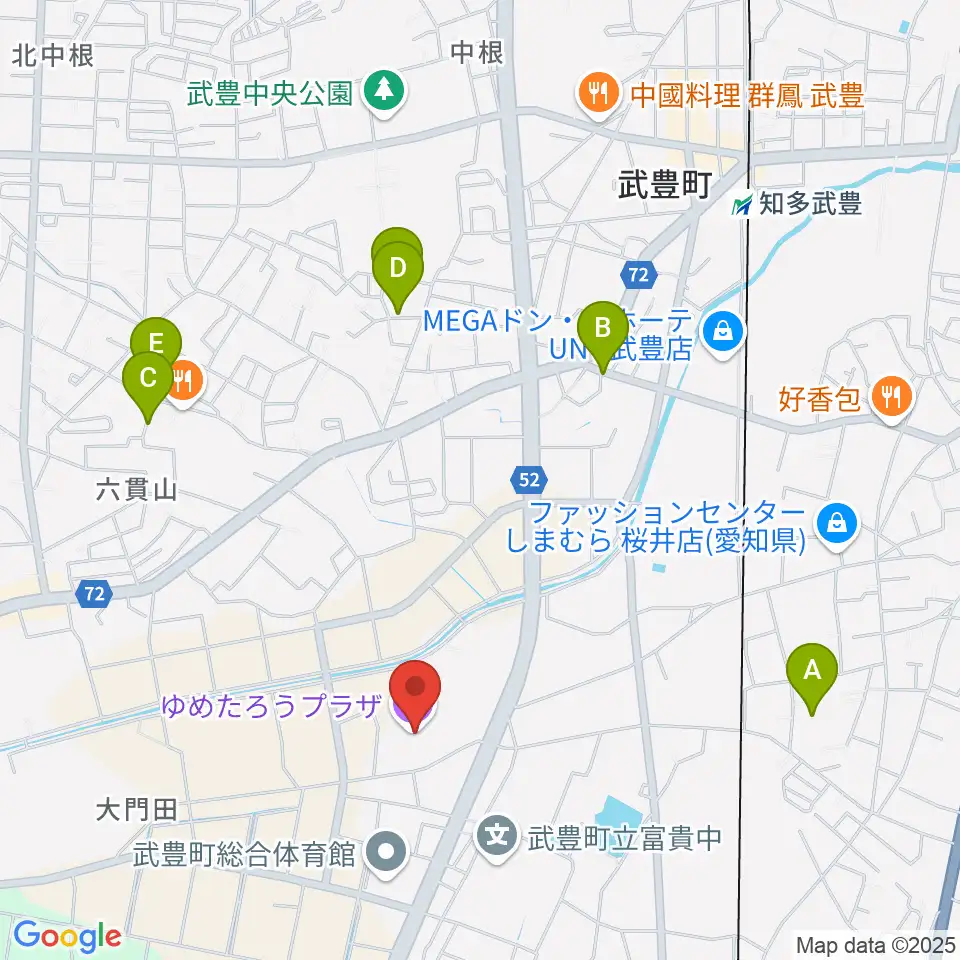 ゆめたろうプラザ 武豊町民会館周辺の駐車場・コインパーキング一覧地図