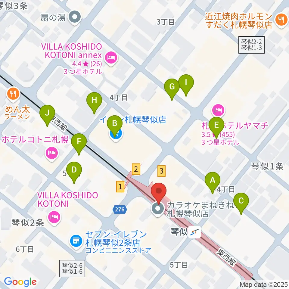 ターミナルプラザことにパトス周辺の駐車場・コインパーキング一覧地図