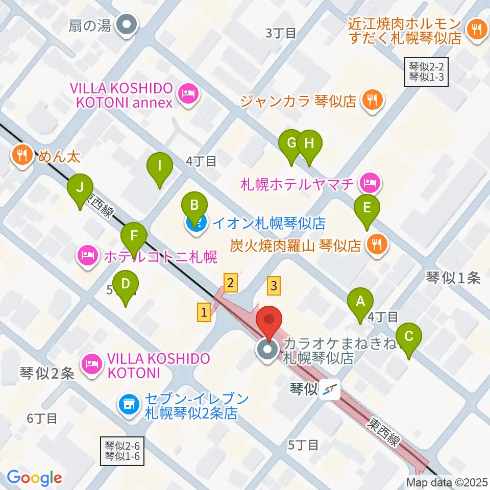 ターミナルプラザことにパトス周辺の駐車場・コインパーキング一覧地図