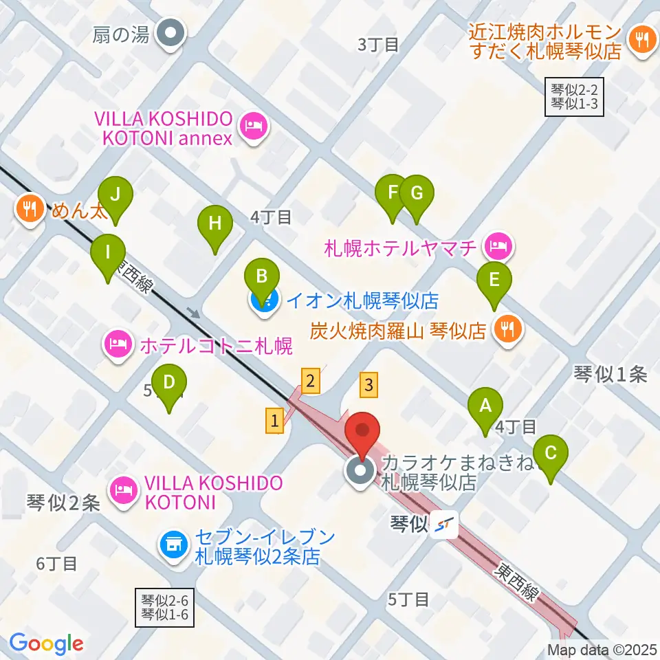 ターミナルプラザことにパトス周辺の駐車場・コインパーキング一覧地図