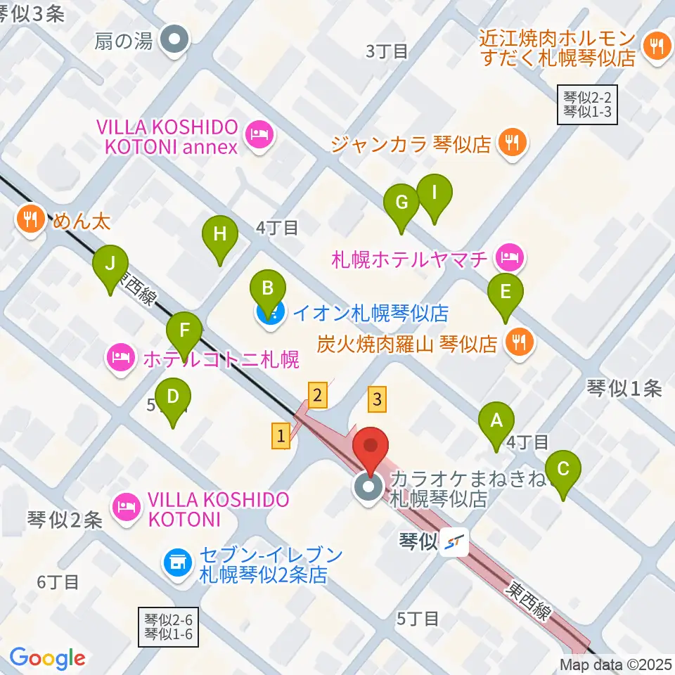 ターミナルプラザことにパトス周辺の駐車場・コインパーキング一覧地図