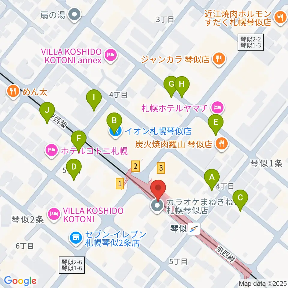 ターミナルプラザことにパトス周辺の駐車場・コインパーキング一覧地図