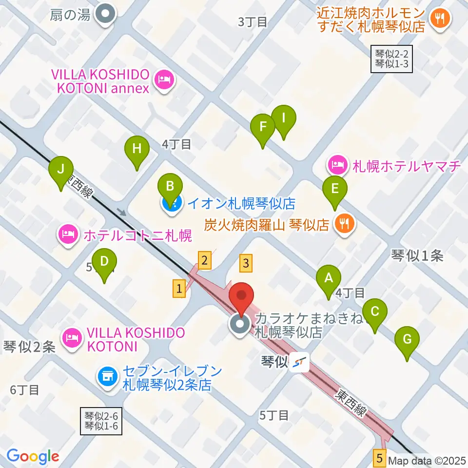 ターミナルプラザことにパトス周辺の駐車場・コインパーキング一覧地図