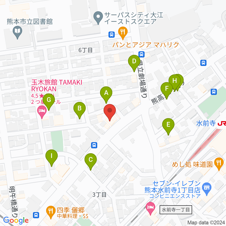 大谷楽器 大江教室周辺の駐車場・コインパーキング一覧地図