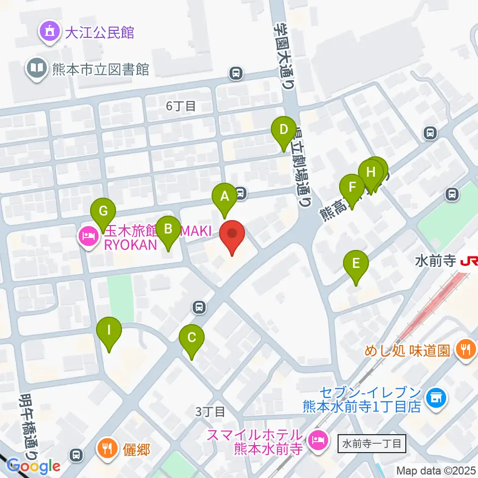 大谷楽器 大江教室周辺の駐車場・コインパーキング一覧地図