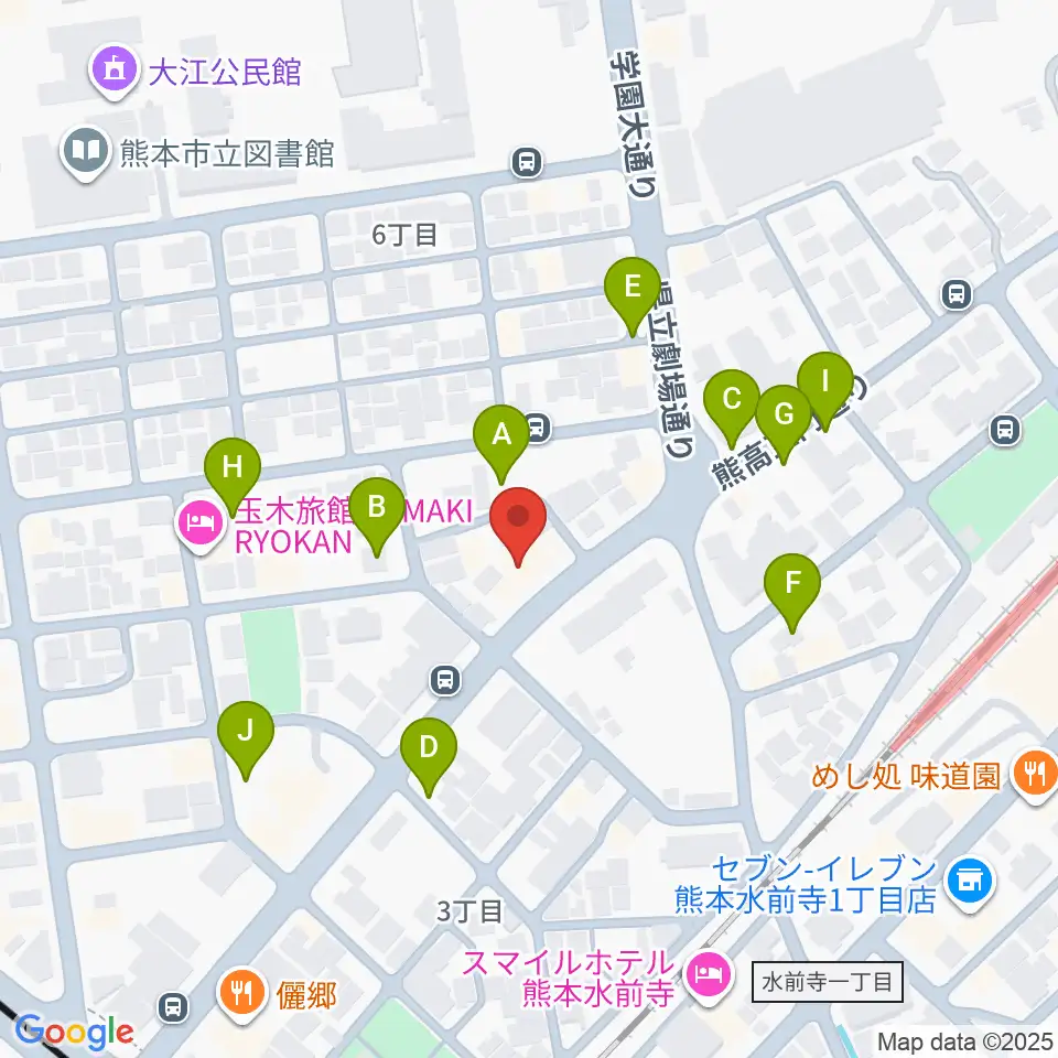 大谷楽器 大江教室周辺の駐車場・コインパーキング一覧地図