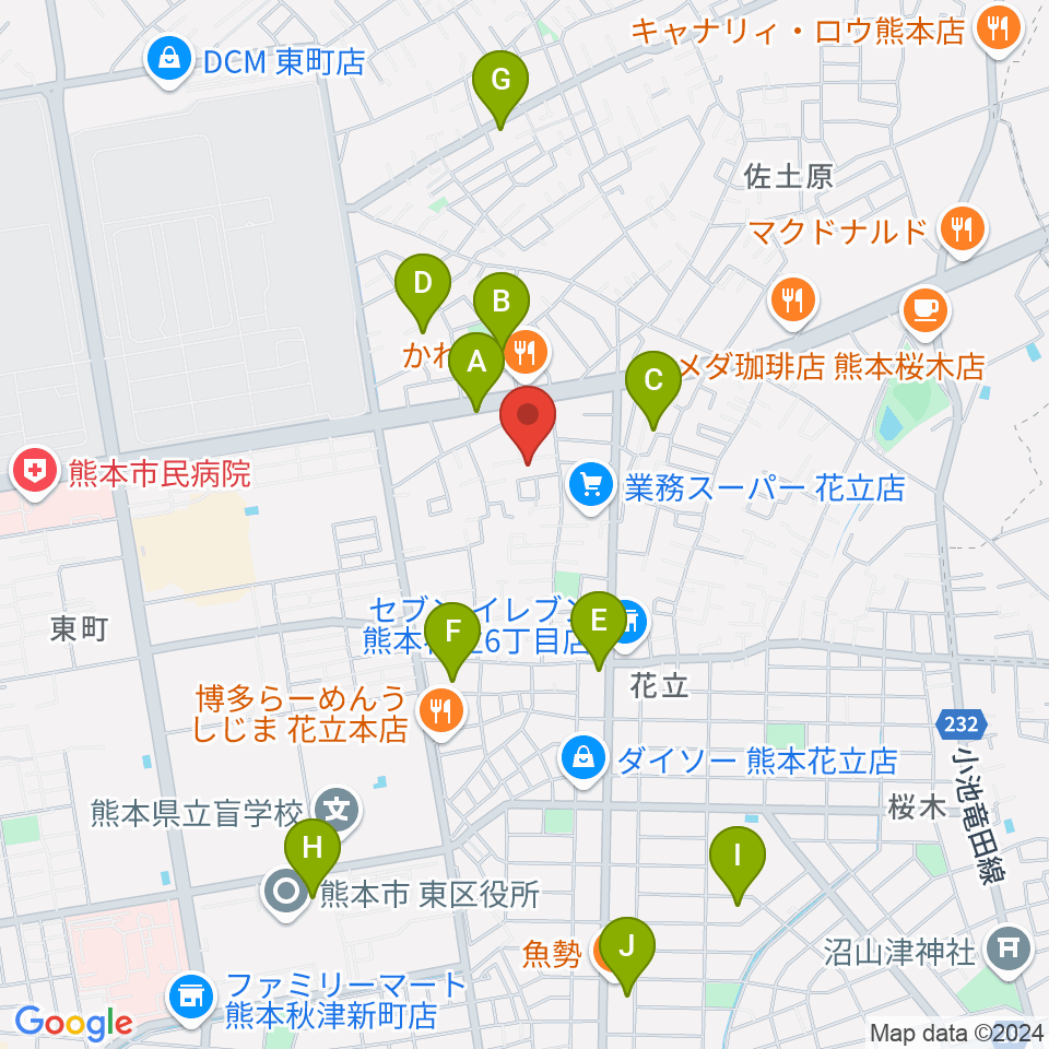 大谷楽器 はなたて教室周辺の駐車場・コインパーキング一覧地図