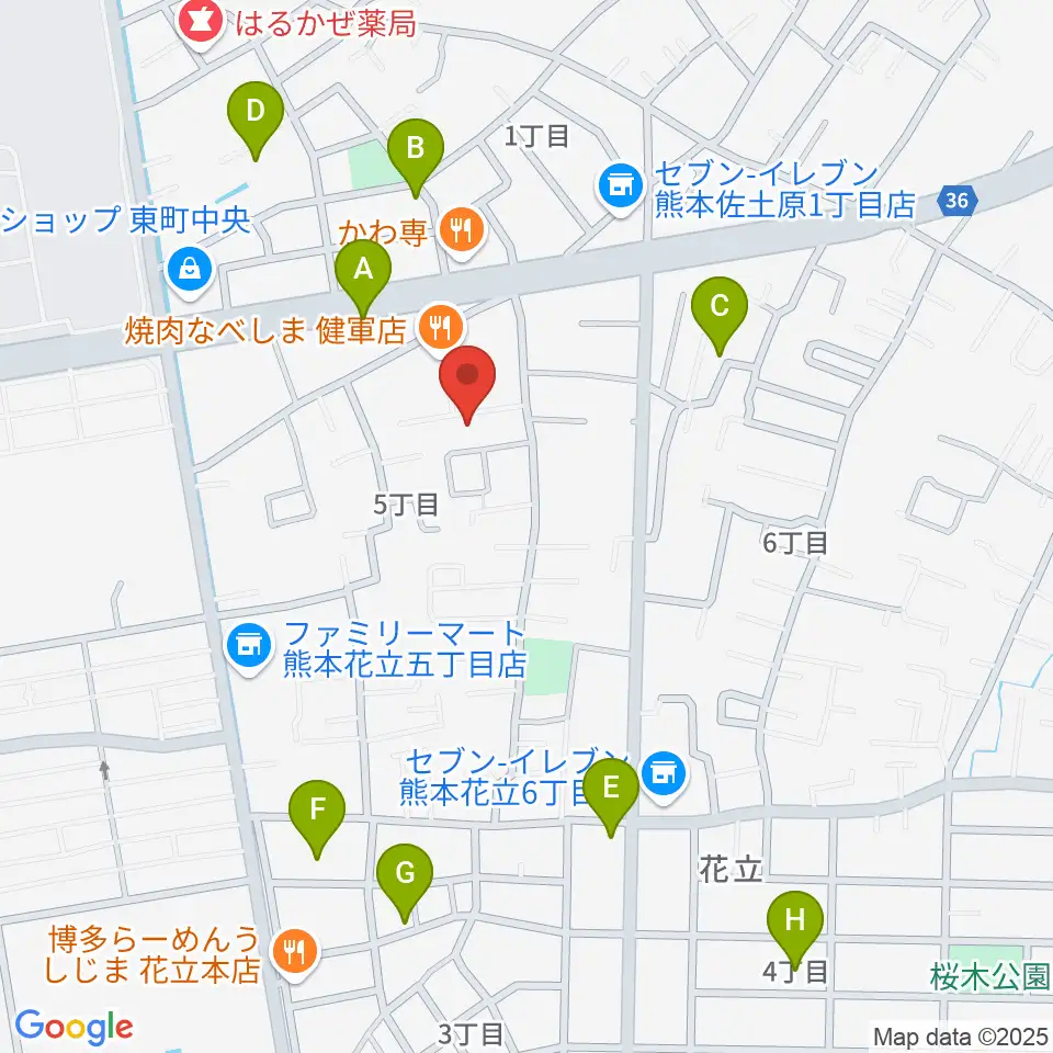 大谷楽器 はなたて教室周辺の駐車場・コインパーキング一覧地図