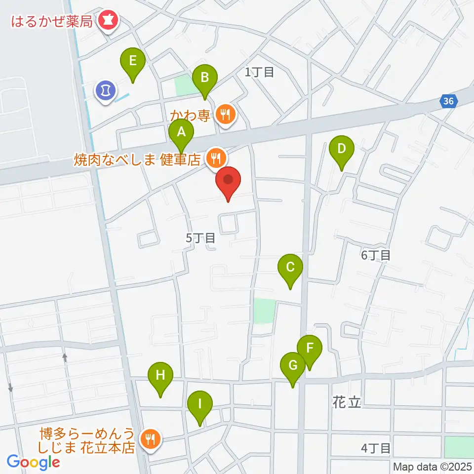 大谷楽器 はなたて教室周辺の駐車場・コインパーキング一覧地図