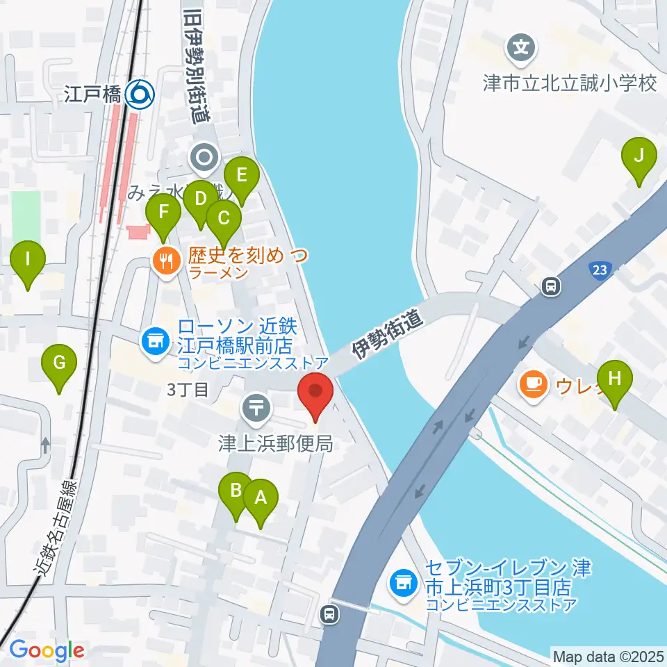 津あけぼの座周辺の駐車場・コインパーキング一覧地図