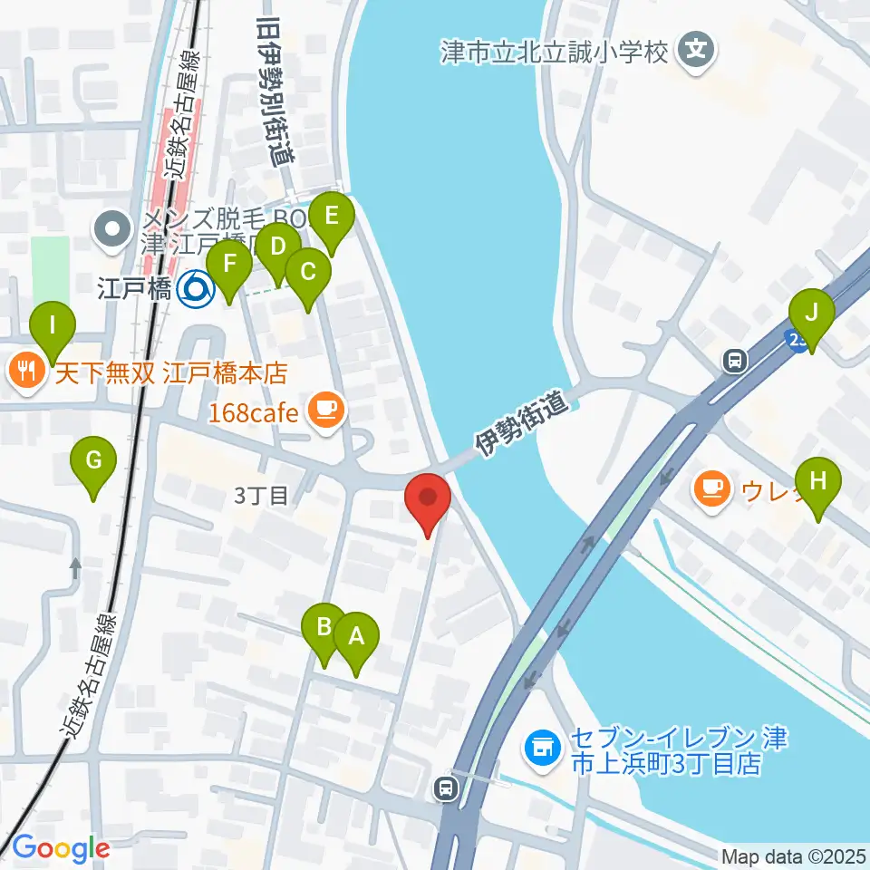 津あけぼの座周辺の駐車場・コインパーキング一覧地図