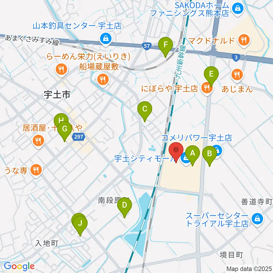 大谷楽器 宇土シティ教室周辺の駐車場・コインパーキング一覧地図