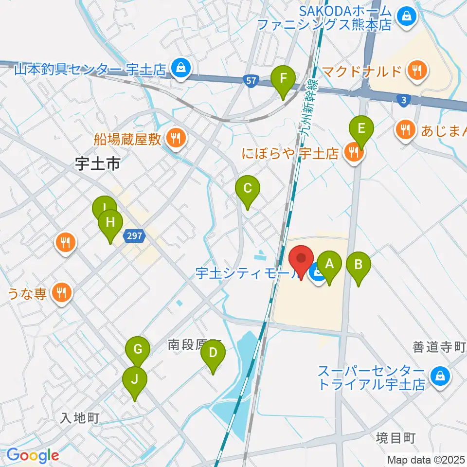 大谷楽器 宇土シティ教室周辺の駐車場・コインパーキング一覧地図
