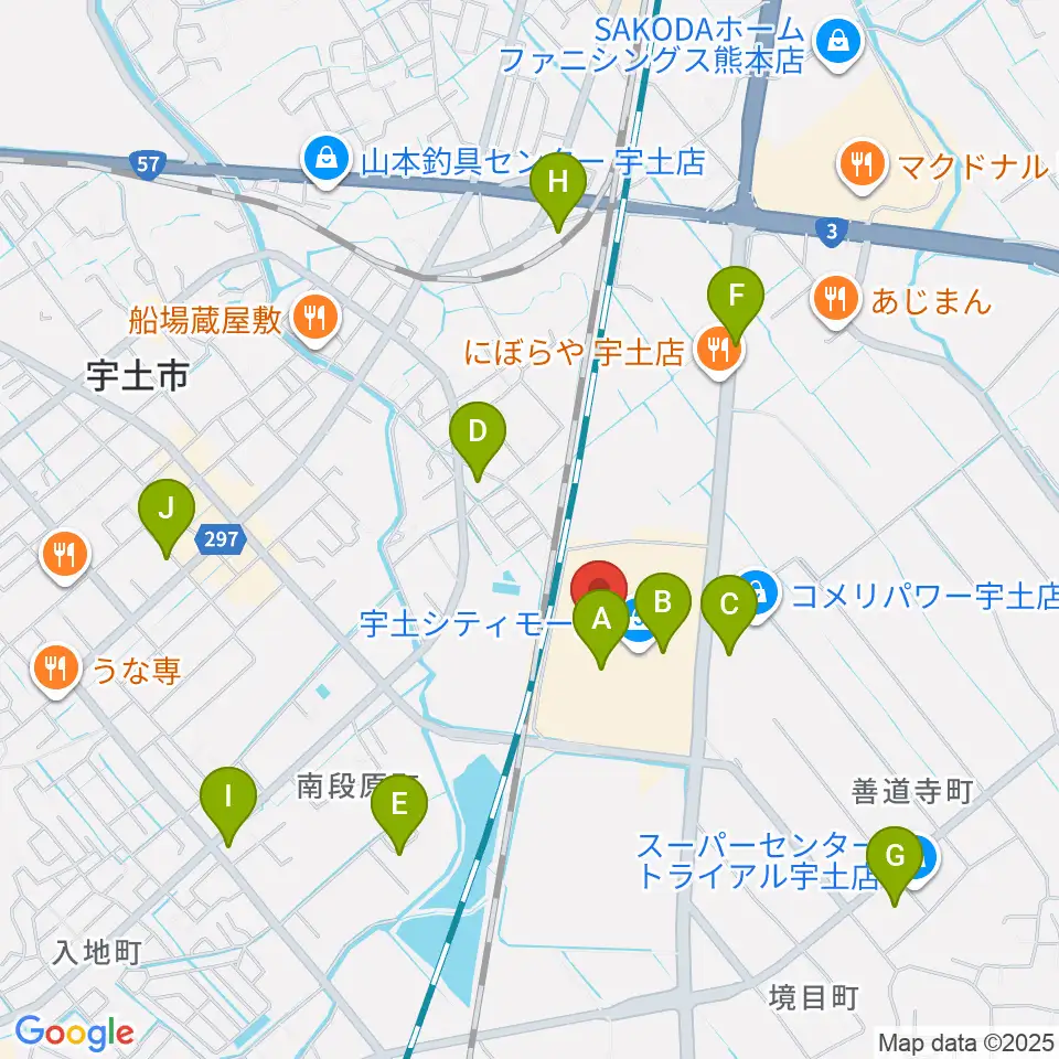 大谷楽器 宇土シティ教室周辺の駐車場・コインパーキング一覧地図