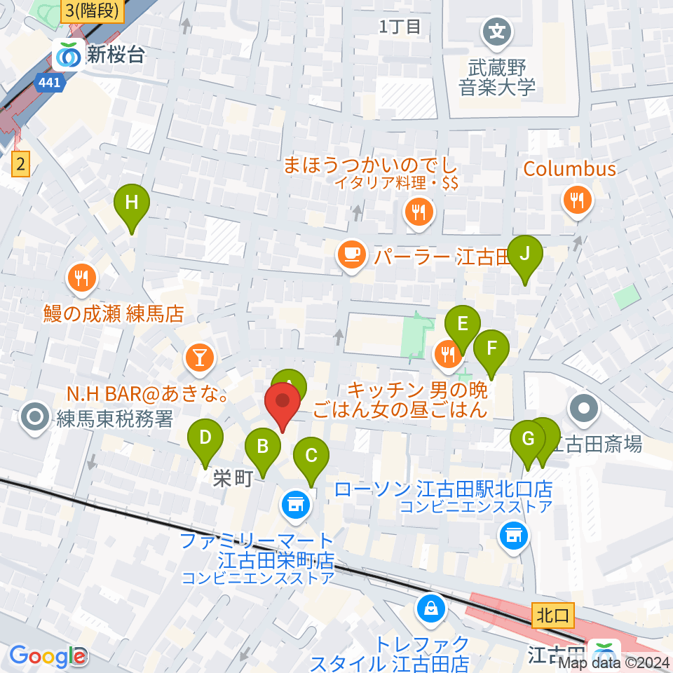 ロックンバナナ1スタジオ周辺の駐車場・コインパーキング一覧地図