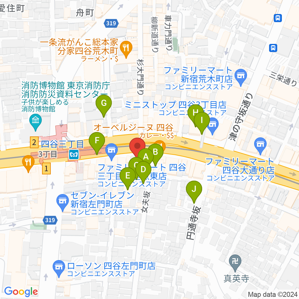 四谷ロータス周辺の駐車場・コインパーキング一覧地図