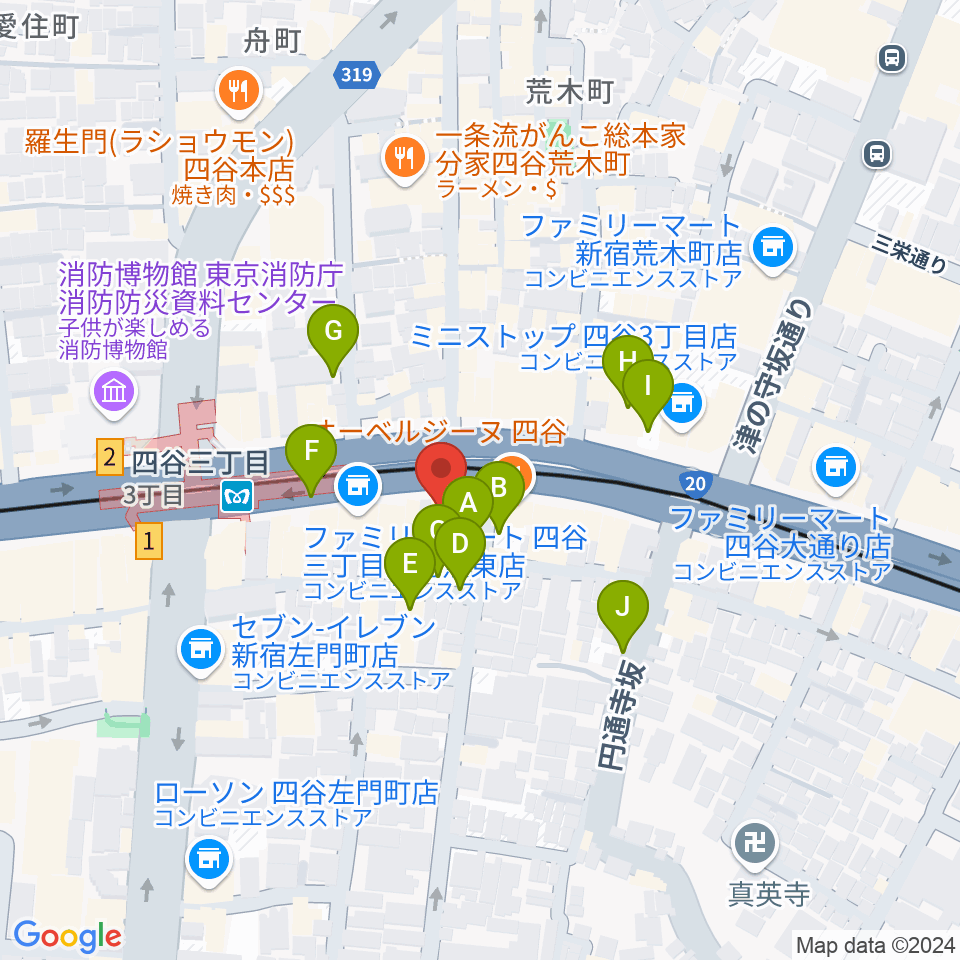 四谷ロータス周辺の駐車場・コインパーキング一覧地図