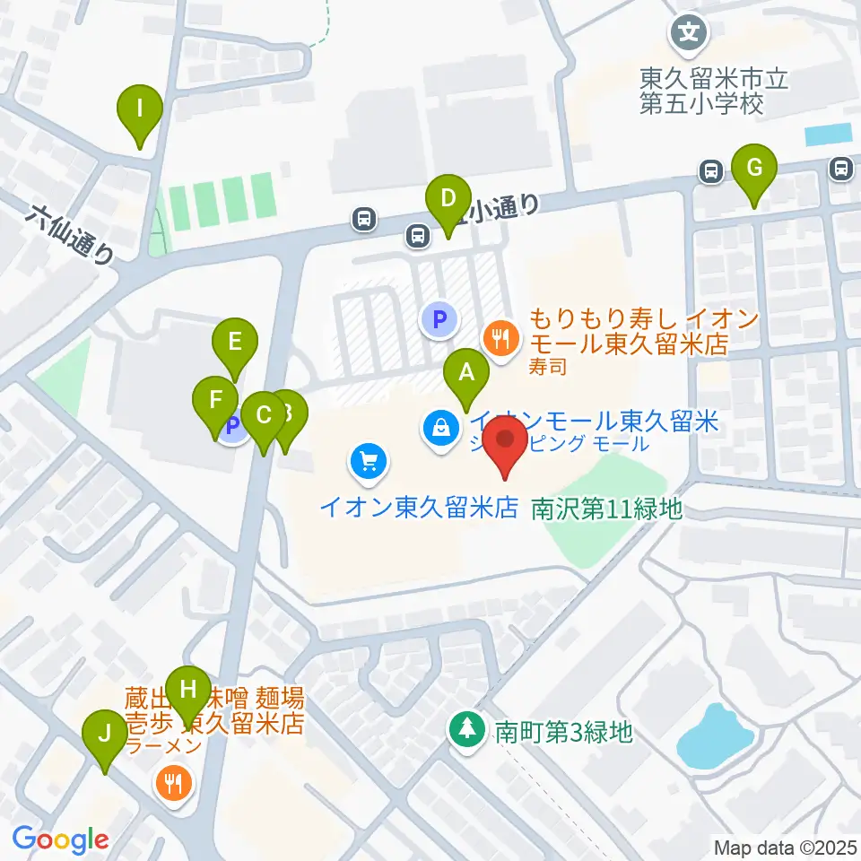 山野楽器 イオンモール東久留米店周辺の駐車場・コインパーキング一覧地図