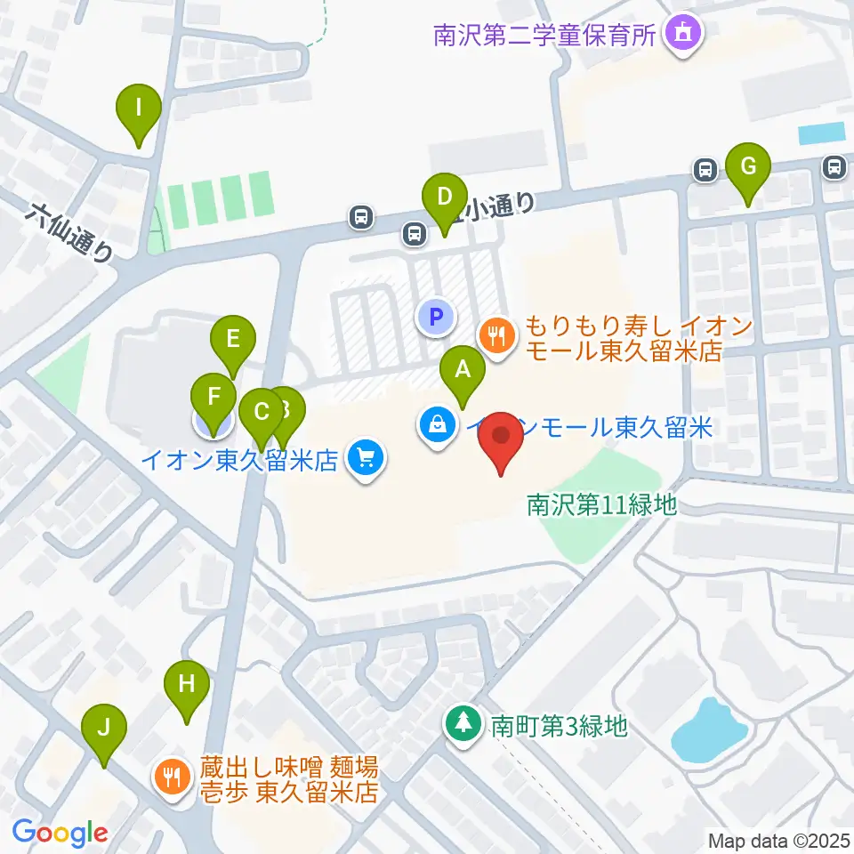 山野楽器 イオンモール東久留米店周辺の駐車場・コインパーキング一覧地図