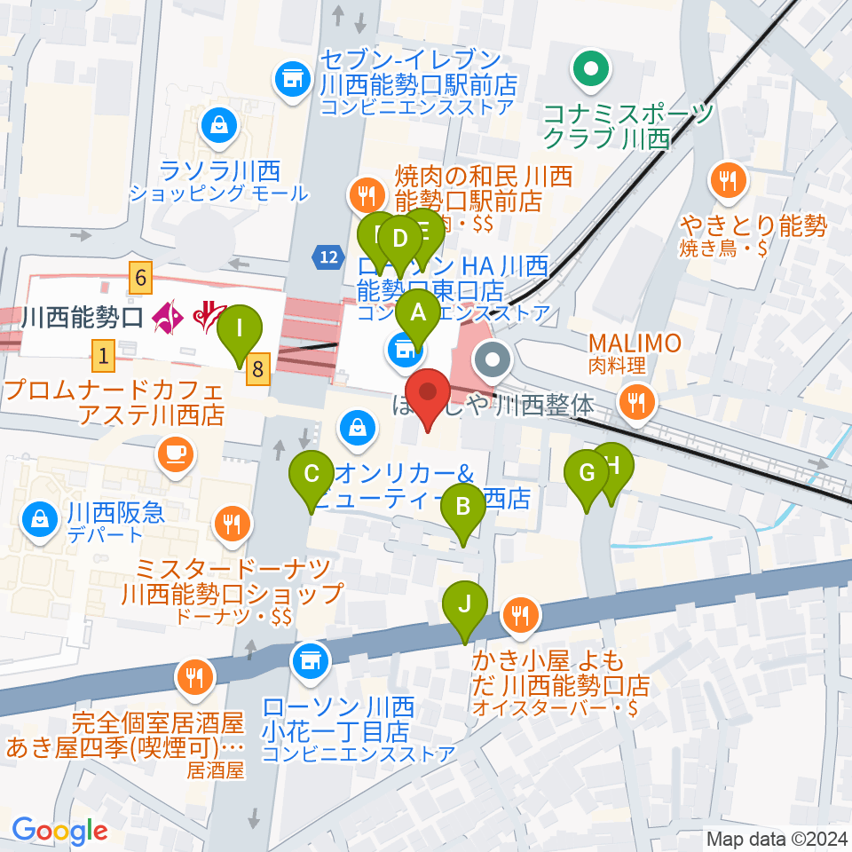 ハセガワ楽器 川西第2センター周辺の駐車場・コインパーキング一覧地図