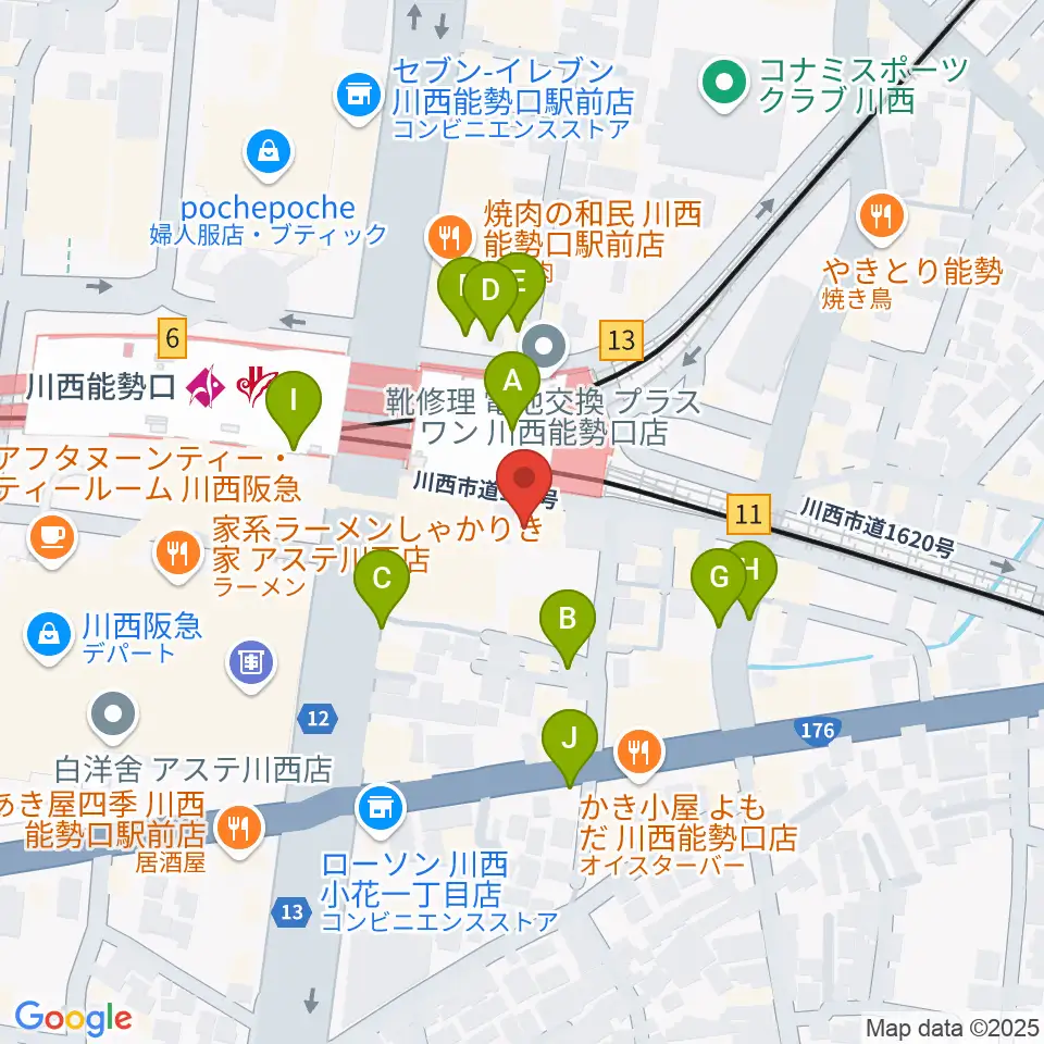 ハセガワ楽器 川西第2センター周辺の駐車場・コインパーキング一覧地図