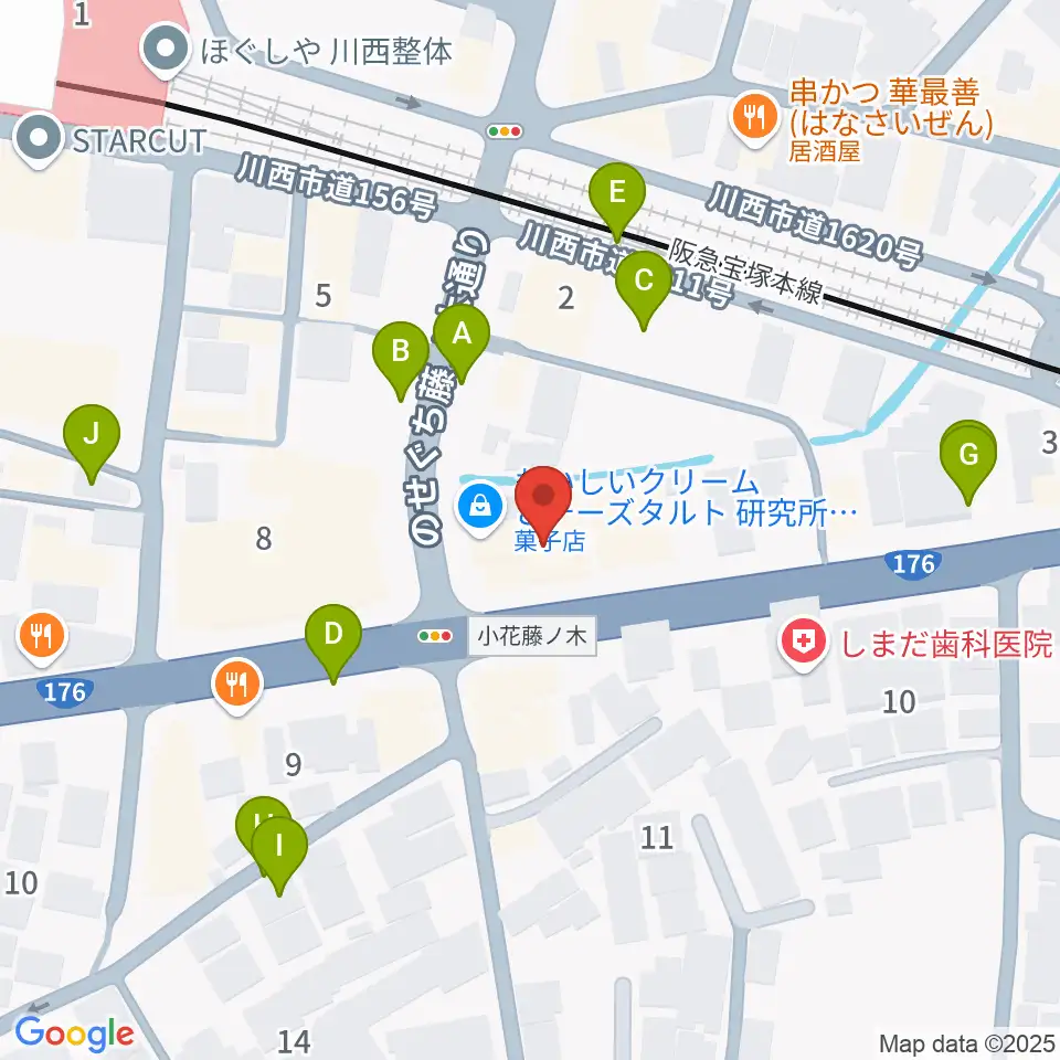 ハセガワ楽器 川西第1センター周辺の駐車場・コインパーキング一覧地図