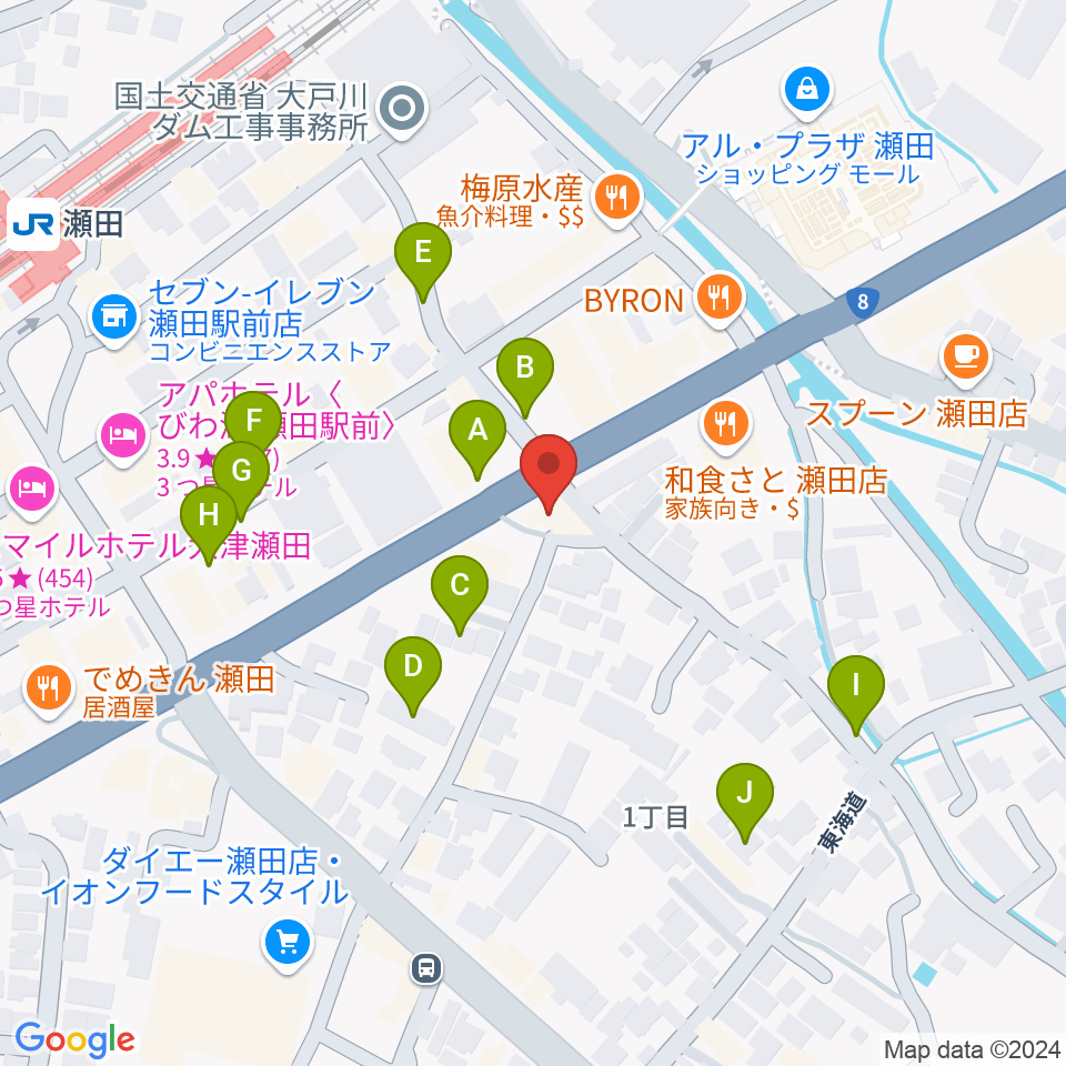 ロマン楽器 瀬田ショップ周辺の駐車場・コインパーキング一覧地図