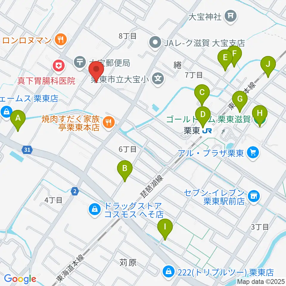 ロマン楽器 ユニスタイル栗東周辺の駐車場・コインパーキング一覧地図