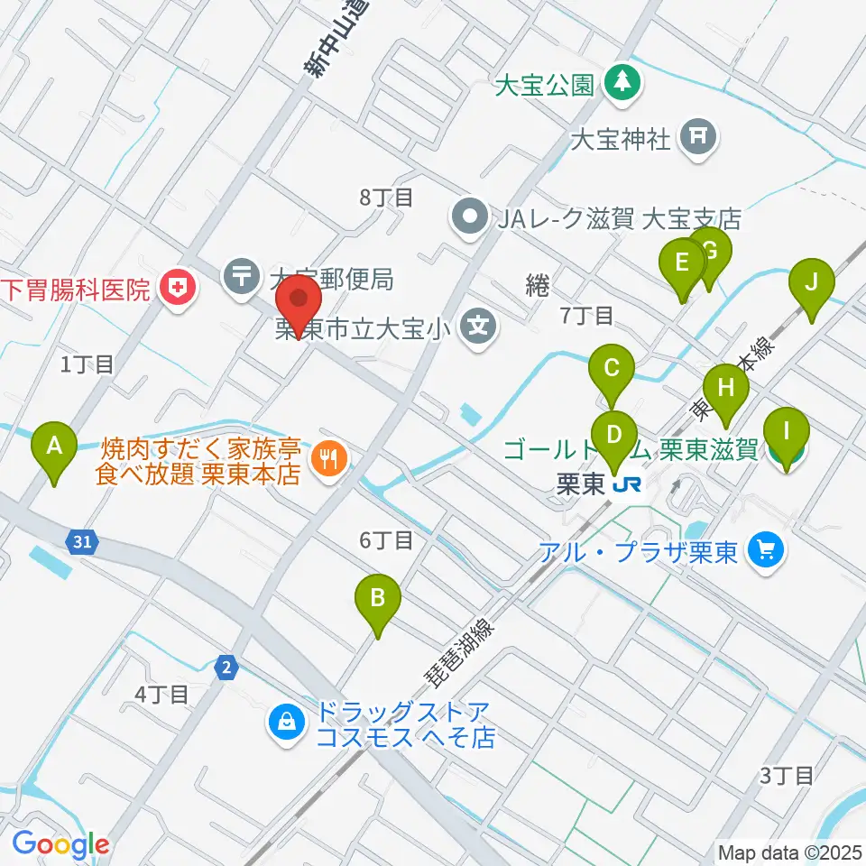 ロマン楽器 ユニスタイル栗東周辺の駐車場・コインパーキング一覧地図