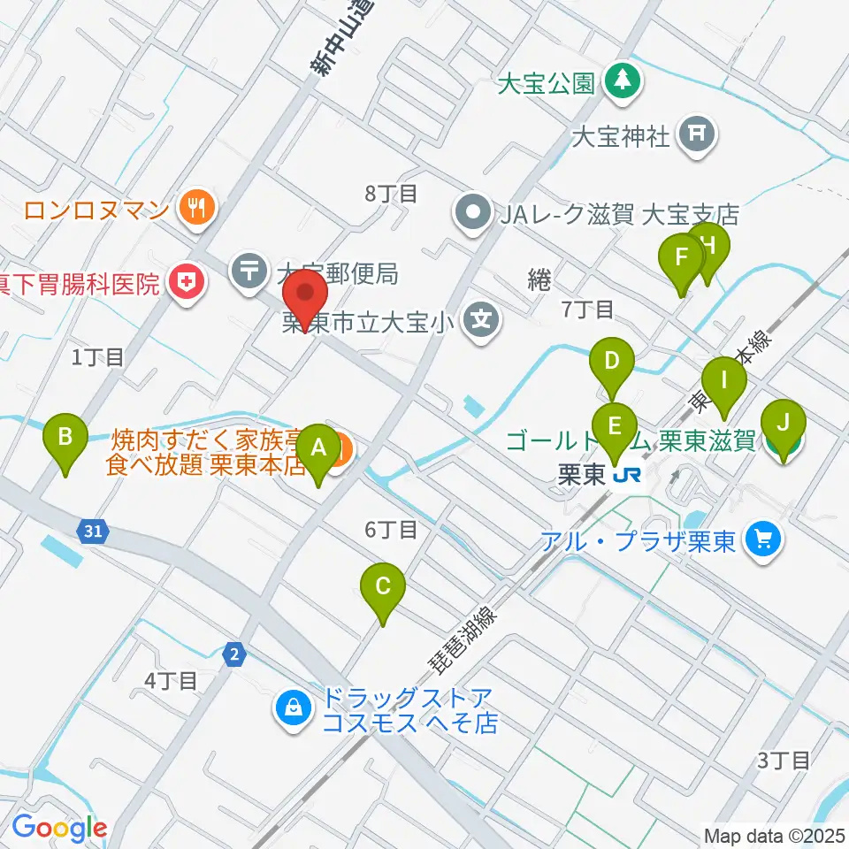 ロマン楽器 ユニスタイル栗東周辺の駐車場・コインパーキング一覧地図